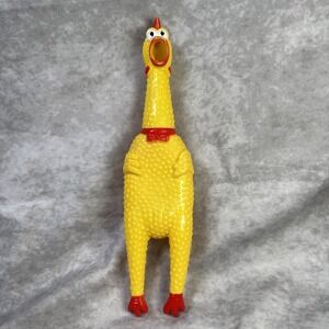 Squeeze Shrilling Screaming Rubber Chicken Pet Dog Chew Toy Squeaker Chewing Toy